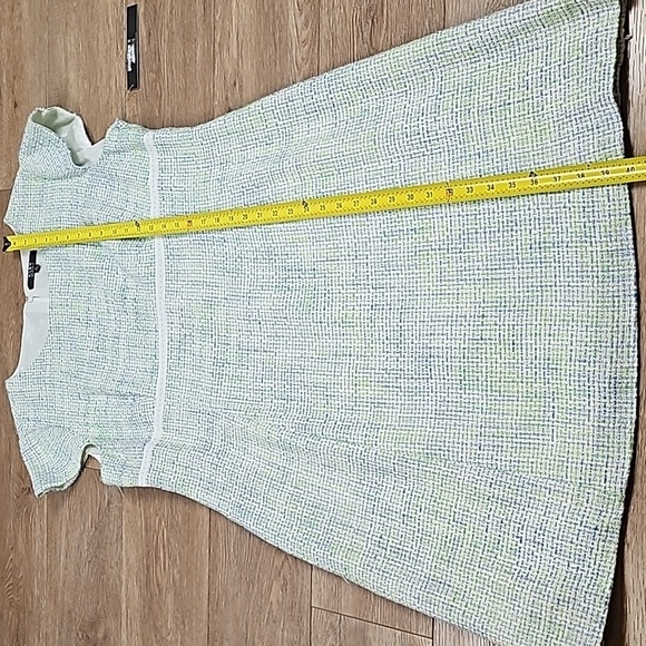 NWT Alex Marie Star Ivory Blue Green Tweed Cap Sleeve Knee Length Sheath Dress - Picture 16 of 16